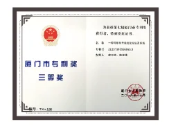 厦门市专利奖三等奖证书